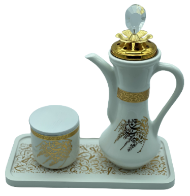 White Ceramic Incense Burner - Side View